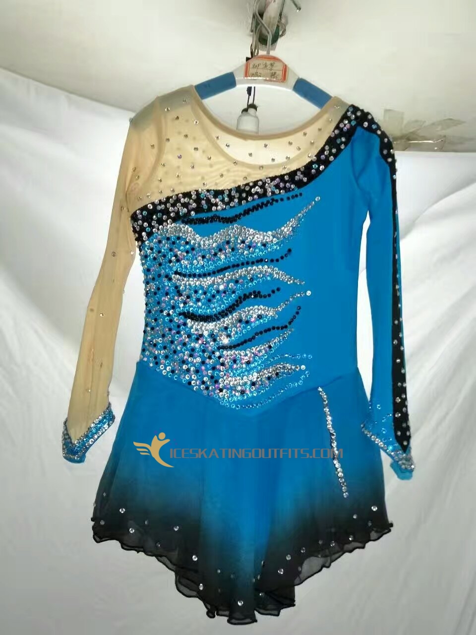 adult hot blue skating dress B73