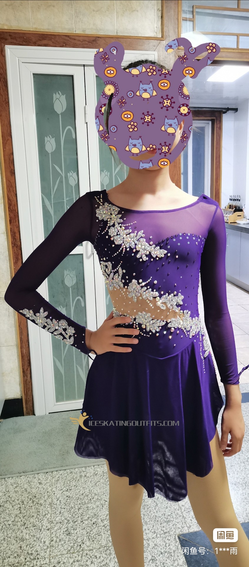 adult purple ice skating dress B201