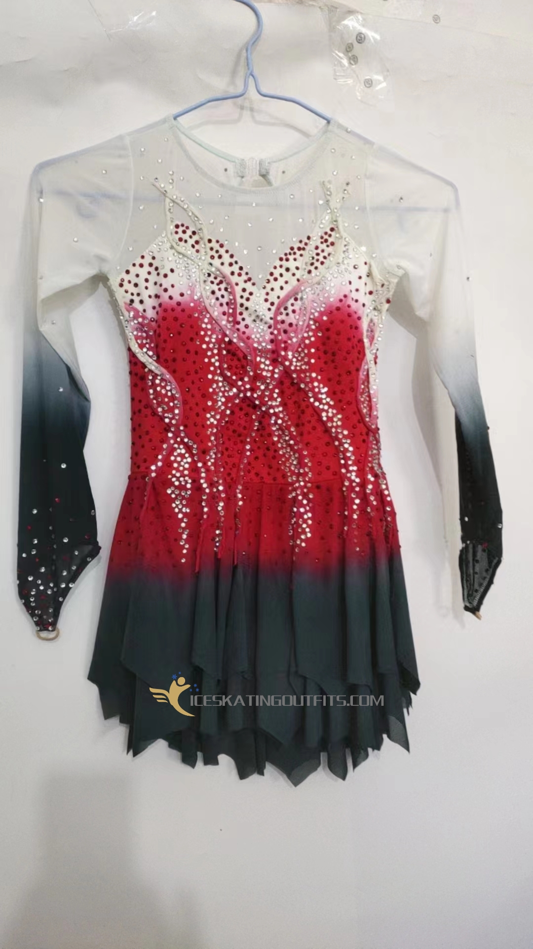 children lace figure skating dress B352