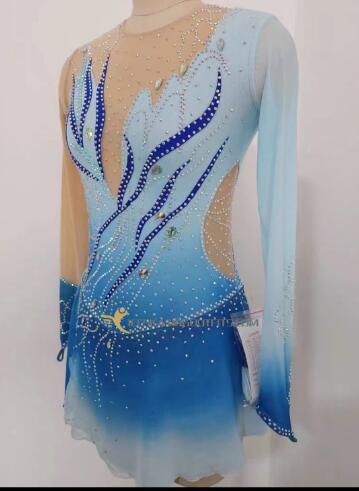 figure skating dress blue for women B377