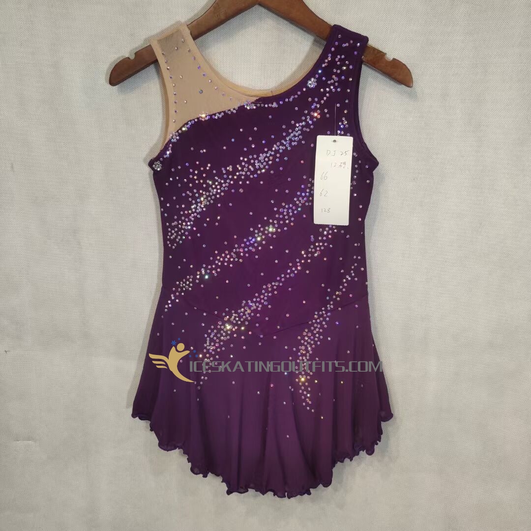 girls ice skating dress purple B252