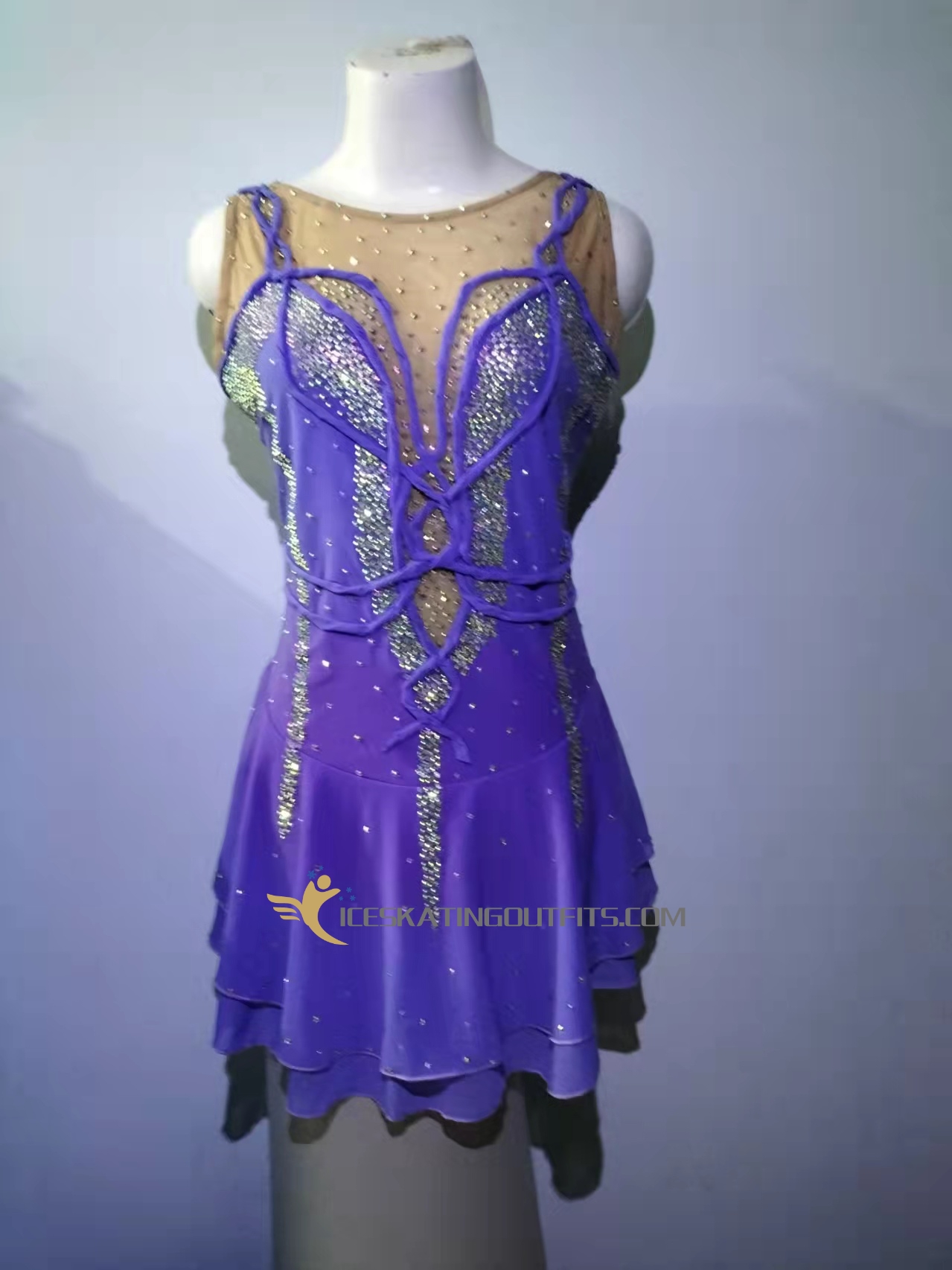 ice skating dress purple for girls B214