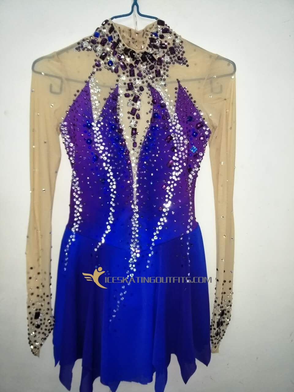 kids blue blue and blue figure skating dress B88