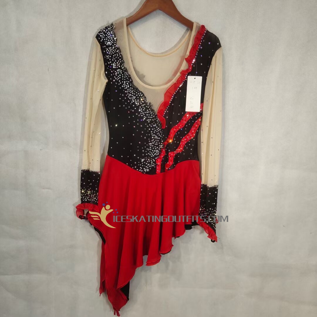 kids ice skating black dress B251