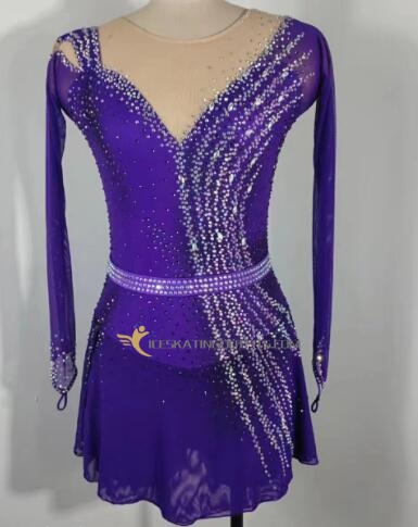 kids purple figure skating pants B370