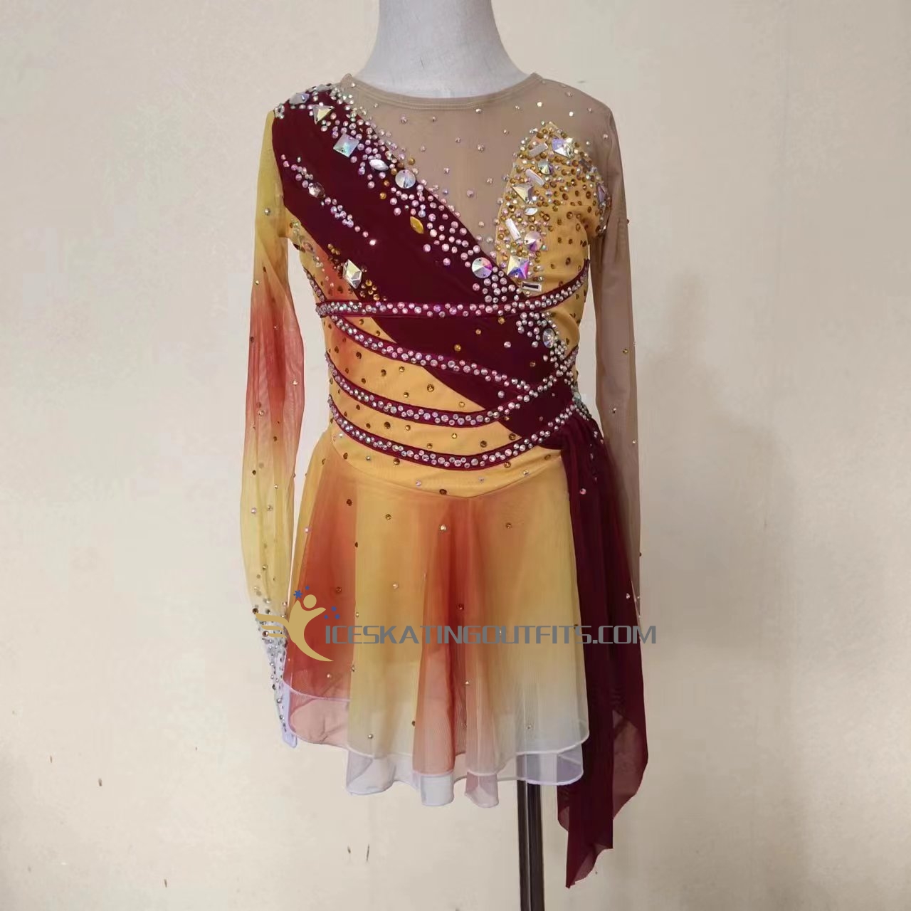 modest figure skating dresses for children B315