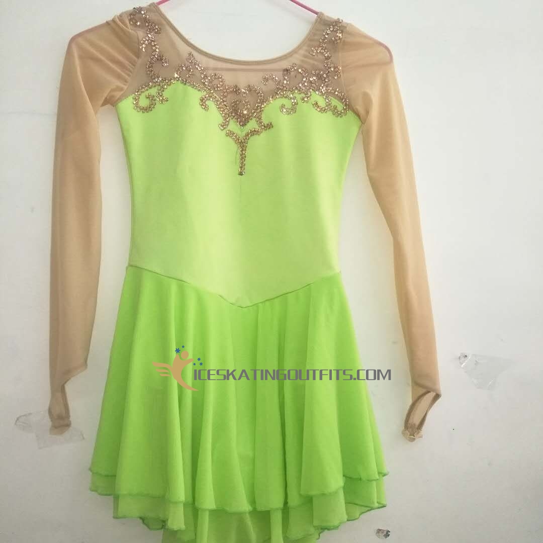 navy green figure skating dress B125