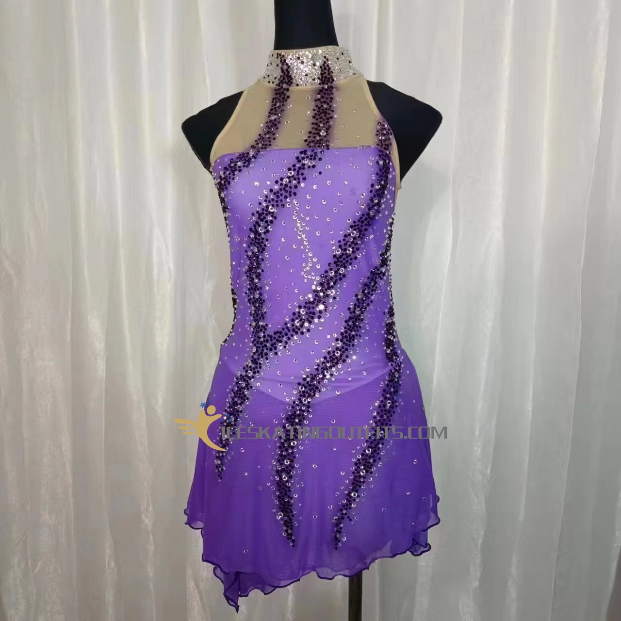 purple and purple skating dress for kids B275