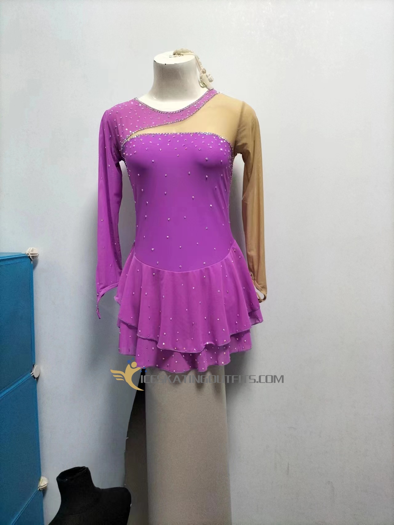 purple figure skating dress for girls B276