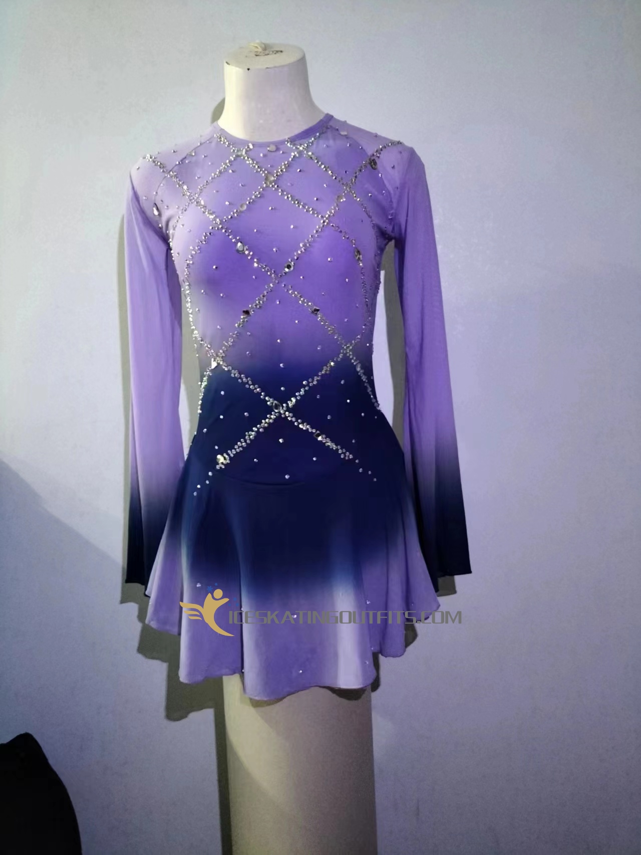 purple ice skating outfit for girls B340