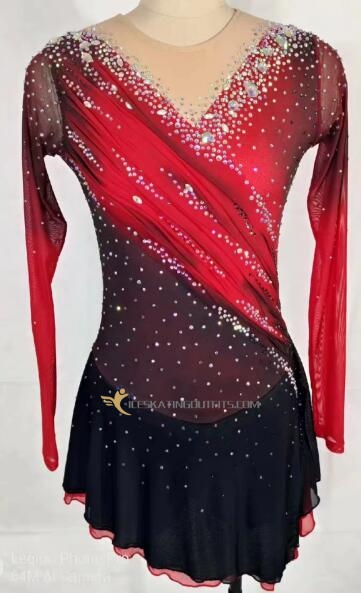 red ice skating costume B371