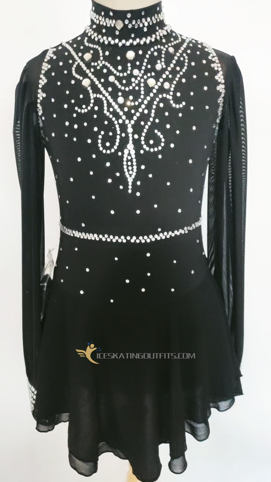rhinestone figure skating dress for women B227