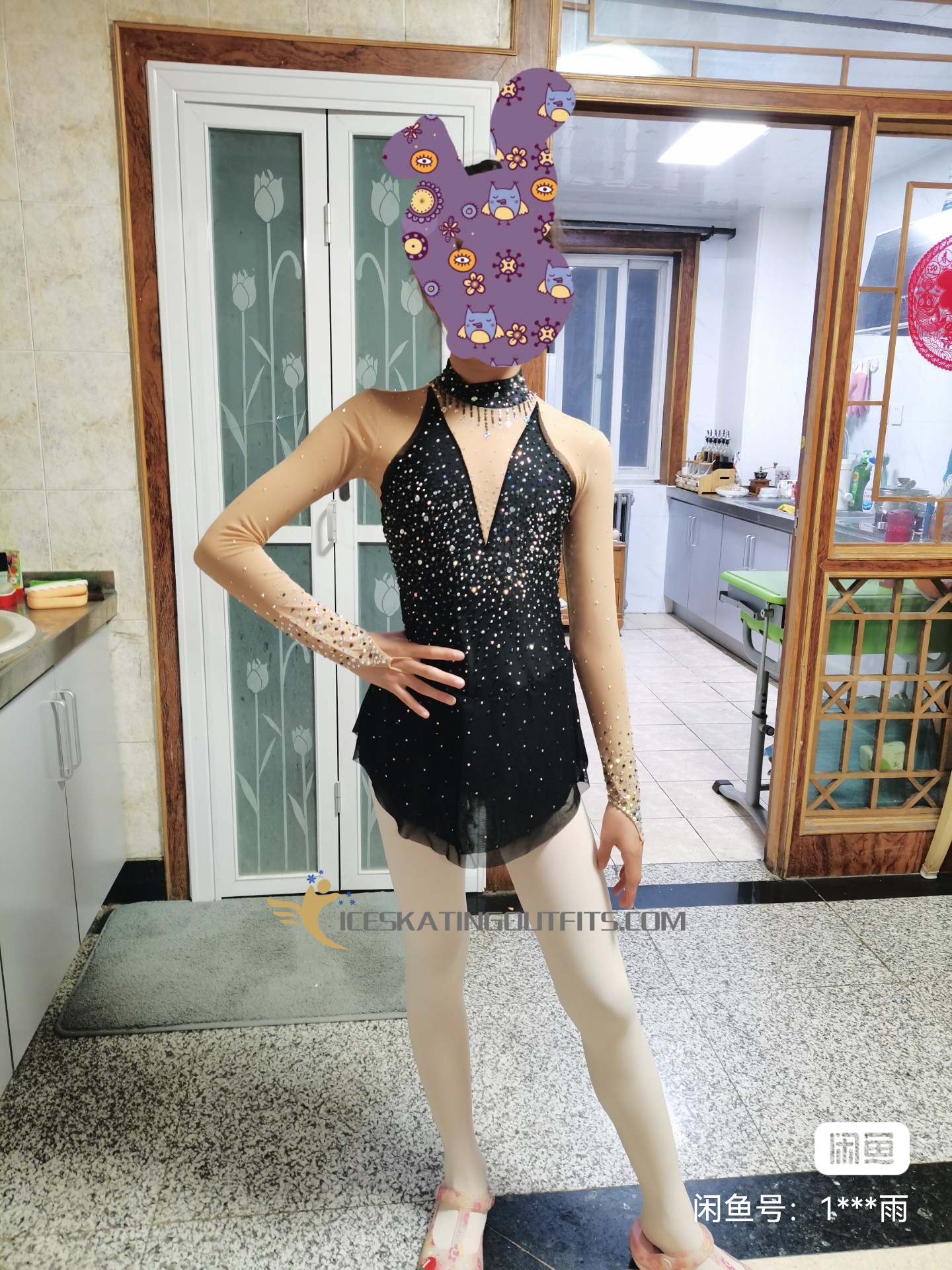 tessa virtue black dress for girls B199