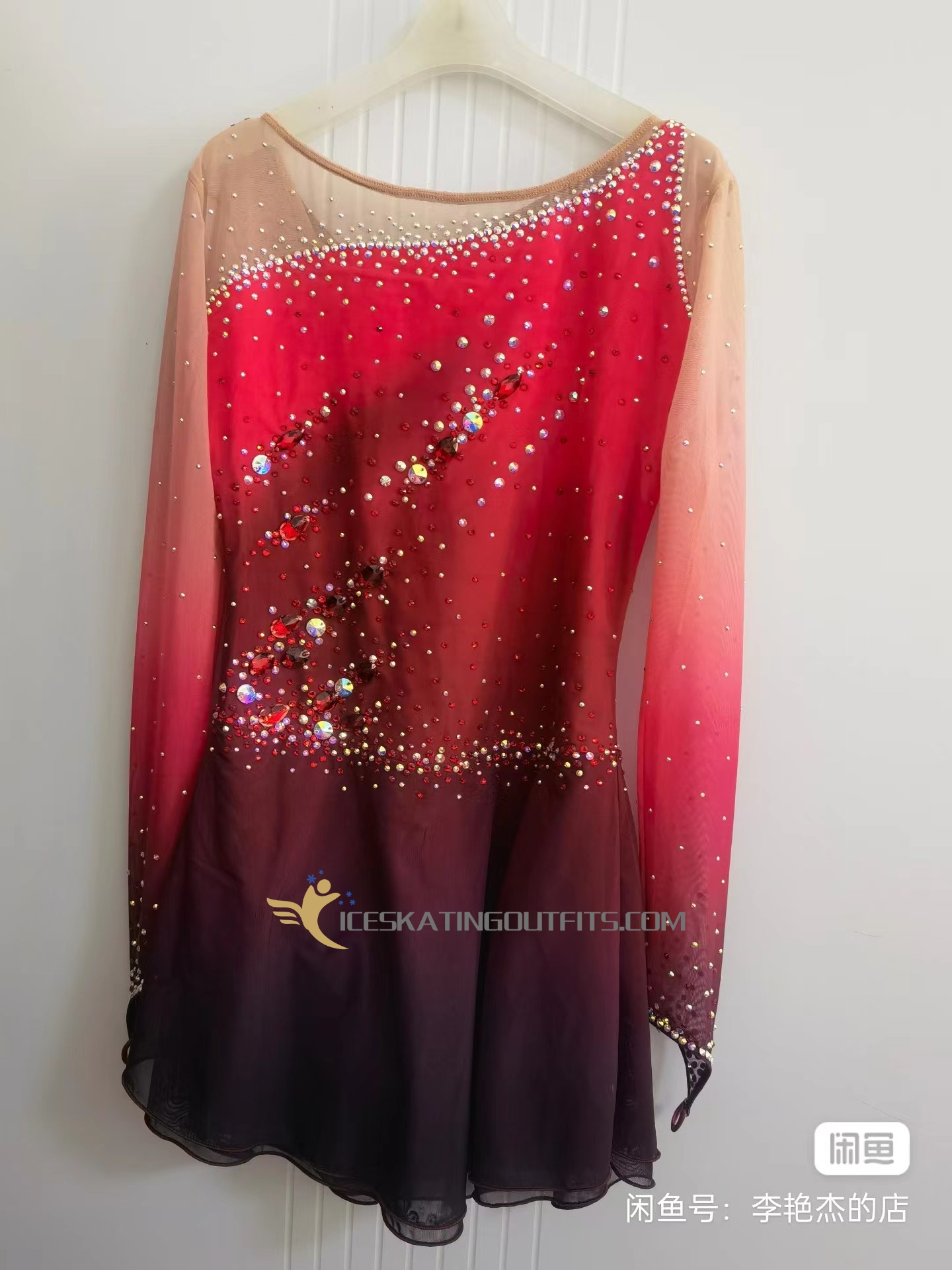 turquoise figure skating dress B173