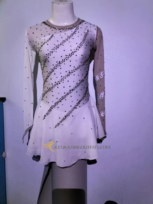 white children long sleeves figure skating clothing dress for figure for ladies competition A78