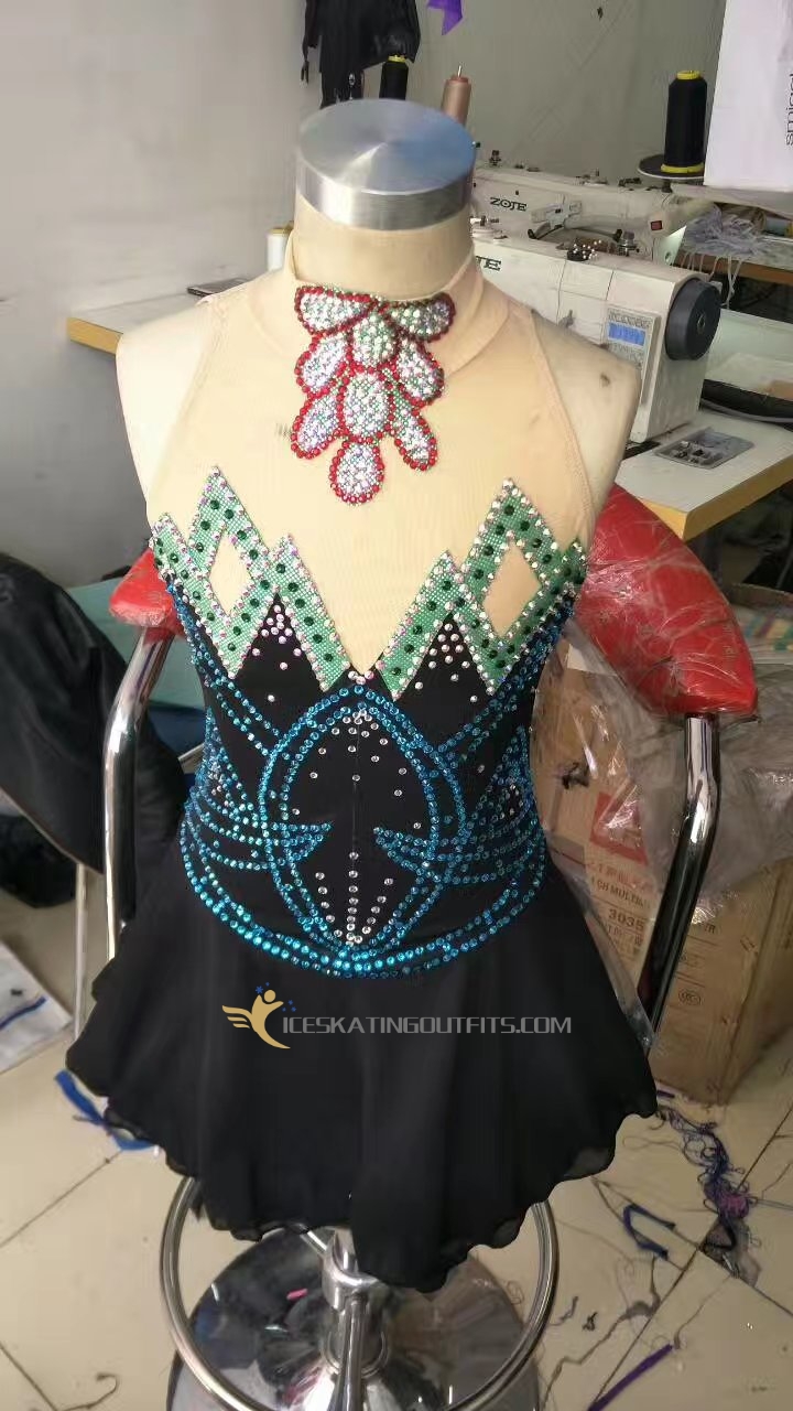 women female figure skating outfits B82