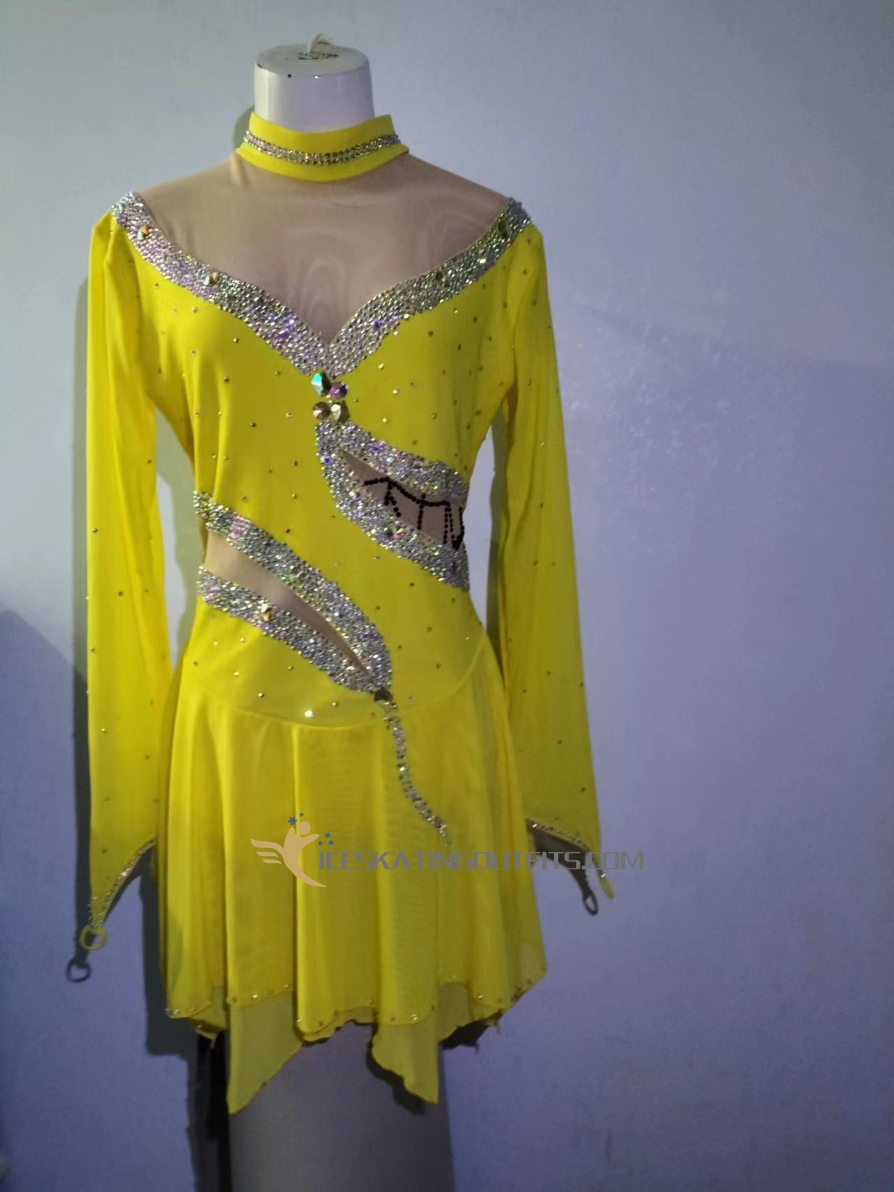 yellow figure skating dresses for girls B298